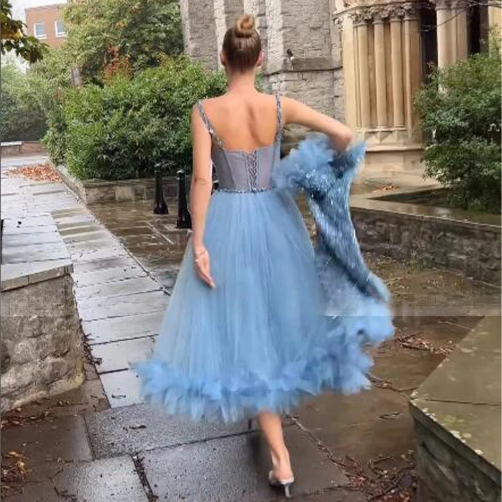 Prom Party Cocktail Evening Dresses Ball Gowns Luxury Dress Women Bridesmaid Dress Woman Formal Customized Blue