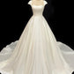 Luxury French White Satin Trailing Bride Wedding Dress Sexy Strapless Ball Gown Evening Prom Dresses Women Summer Party Dress