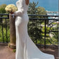 Vestidos de novia sirena vestidos de novia escote cuadrado sin espalda manga larga elegante para mujeres personalizar a medidas elegantes