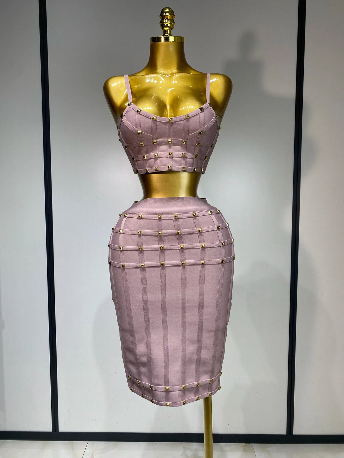 Women Sexy Luxury Birthday BandageTwo Piece Set Evening Party Prom Gown Celebirty High Street Club Party Outfit Pink