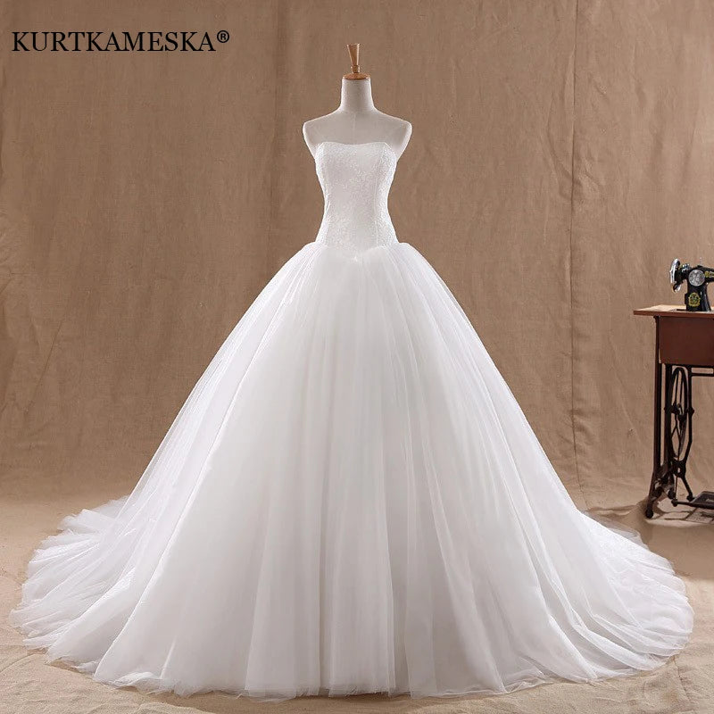 Mewah Putih Bordir Pernikahan Lace Trailing Mermaid Maxi Dresses Untuk Pengantin Gaun Wanita Panjang Pinggang Tinggi Elegan