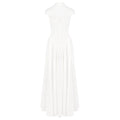 Romantic Ethereal High-Neck Bridal-Inspired Sheer White Maxi Dress for Wedding Party Evening Gown WHITE