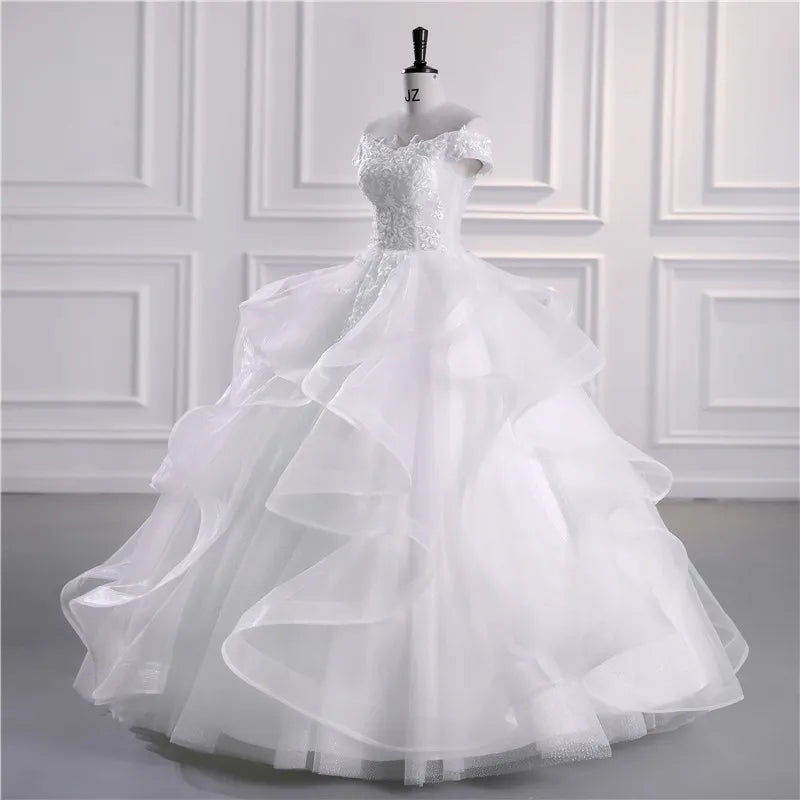 Nuovi abiti da sposa dolce da sposa abito da sposa classico pizzo di lusso Vestido de Noiva Real Photo Robe de Mariee Plus size