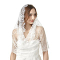 Lace Mantilla Veils For Church Muslim Head Covering Scarf Shawls For Women Spanish Chapel Catholic Veil Bridal Veils For Wedding white 1