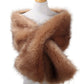42 Colors 165*28cm Brown Faux Fur Wedding Shawl Woman Party Stoles Bride Cape Cloak Winter Bridal Wrap Bolero Accessory Stock