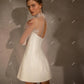 Pakaian Pesta Perkahwinan Mini A-Line Lengan Panjang Pengantin Tengah Tinggi Pakaian Stain Lace Pendek Pengantin Prom Gaun Koktel