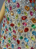 Multicolour Sparkly Rhinestone Sexy Strap Dress Women Nightclub Prom Skinny Dress Birthday Celebrate Prom Mini Dress Caixing
