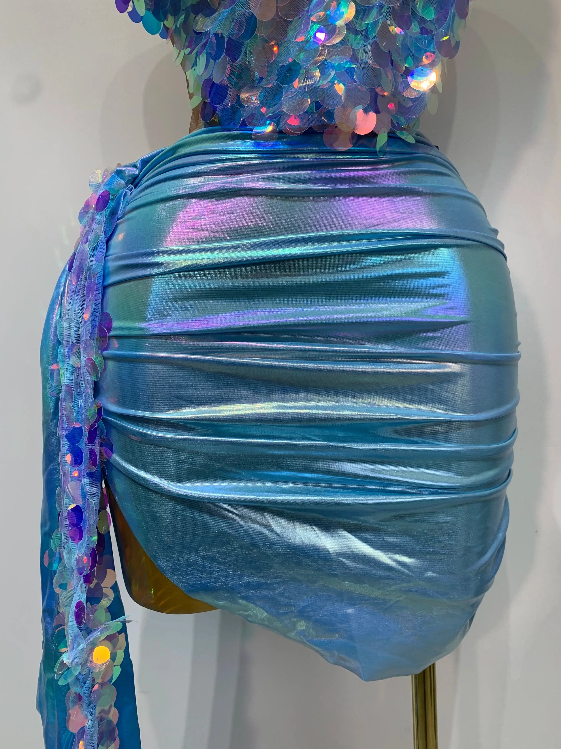 Women Sexy Singer Dancer Performan Costume Nightclub Bar Girl Sparkly Sequins Two Piece Set Evening Party Luxury Birthday Outfit