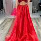 Wine Red Prom Dresses Shiny Sequins V-neck vestidos de noche Elegant Sleeveless Detachable Long Train Formal Evening