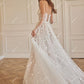 Boho Romantik A-Line Wedding Dresses Sweetheart Sequins Flowers Tulle Brides Party Gowns Leg Lace Lace Up Long Bridal Gown