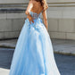 Lavender Mesh Shoulder Strap Tulle Fabric Prom Dress Lace Embroidery Vestidos De Novia Side High Split robes de soirée