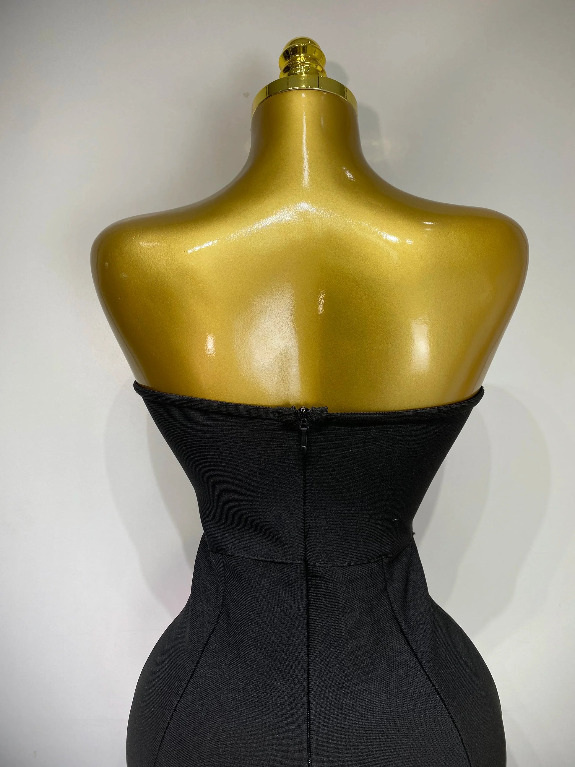 Sexy Strapless Ruffle Black Bodycom Bandage Jumpsuit Fashion High Street Woman Evening Party Elegant Luxury Birthday Rompers