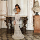 Seksowne paski spaghetti Suknie ślubne syrenki błyszczący błyszczący tiulowa skojarzona panna młoda sukienka z boku podzielone vestidos de novia