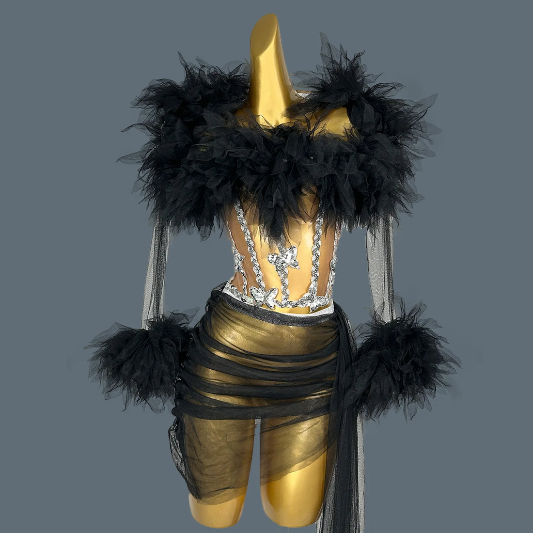 Elegant Off shoulder See Through Beaded Sequins Women Birthday Party Gowns Black Girl Asymmetrical Mini Dress Prom Wear Xinshen black One Size