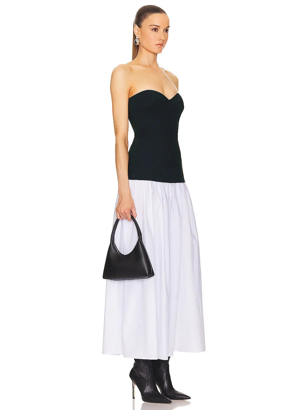 Sexy Women'S Patchwork Long Dress Strapless Sleeveless A-Line Backless Pleated Dress Cocktail Evening Club Party Vestitos