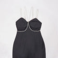 Spring Women's Water Diamond Chain Strap Sleeveless Bandage Dress Patchwork Bodycon Long Dress Evening Club Party Vestidos