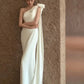 Luxury White Satin One Shoulder Wedding Trailing Dresses for Bride Elegant Long Prom Evening Guest Party Women Summer Dress