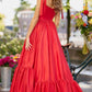 Wine Red Prom Dresses Taffeta A-line فساتين السهرة Elegant Sleeveless Floor-Length Heart Shaped Neck vestidos verano moda