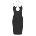 Chic Cross-Strap Bodycon Deep V Neck Sleeveless Backless Midi Dress Summer Date Night Gown black