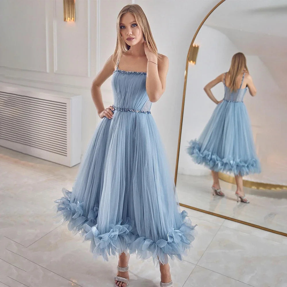 Prom Party Cocktail Evening Dresses Ball Gowns Luxury Dress Women Bridesmaid Dress Woman Formal Customized Blue