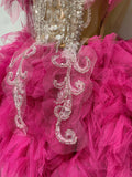 Women Sexy Strapless Mini Two Pieces Set Luxury Birthday Evening Party Dress Bar Nightclub Singer Dancer Stage Outfit