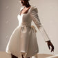 Short Wedding Dresses Sweetheart Long Sleeves Brides Gowns for WOmen Puff Skirt Big Bow Bridals Dress vestido blanco