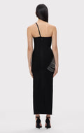 Women Sexy Halter Off the Shoulder Silver Tassels Bodycon Long Bandage Dress Evening Party Celebrate Cocktail Wear