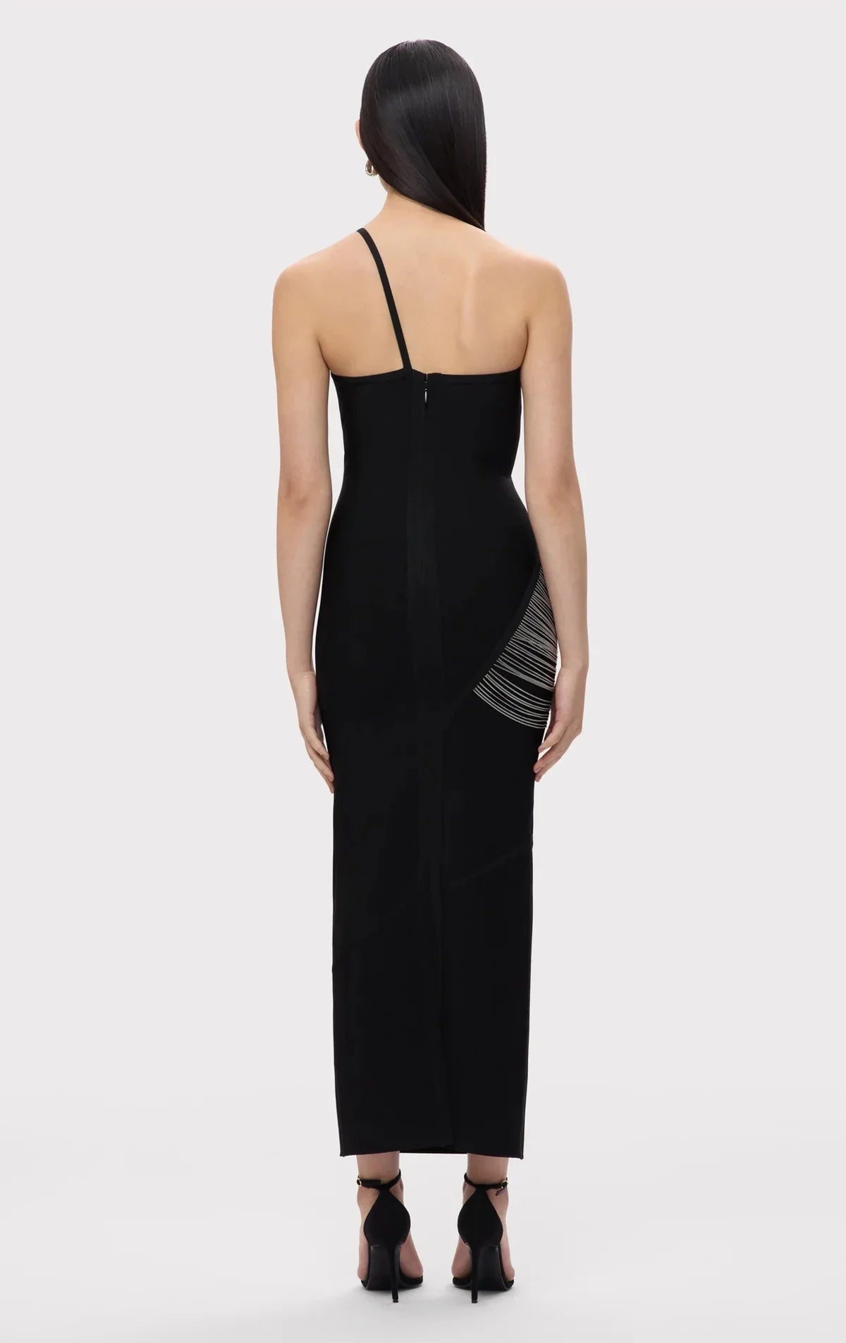 Women Sexy Halter Off the Shoulder Silver Tassels Bodycon Long Bandage Dress Evening Party Celebrate Cocktail Wear