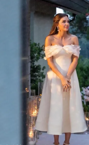 Vestidos de novia simples y elegantes de una línea con hombros descubiertos y flores, vestido de novia para mujer, vestidos de noche de novia hasta el té