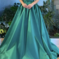 Spring Sexy One Shoulder فساتين السهرة Green Silk Satin Prom Dress Ball Gown Party Dresses A-line Vestidos De Noche