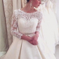 Vestido De Noiva Wedding Dresses Long A-Line 3/4 Sleeves Appliques Lace Sexy Backless Wedding Gown Bridal Dresses