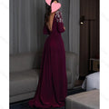 Elegant Vintage Purple Evening Dresses Sequins Beads Crystal Backless Formal Occasion Prom Dress Party Gowns