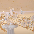 Wedding Crowns For Bride Crystal Flower Fairy Bridal Tiara Crown For Women Girlfriend Diadem Party Bride Hair Jewelry Headdress