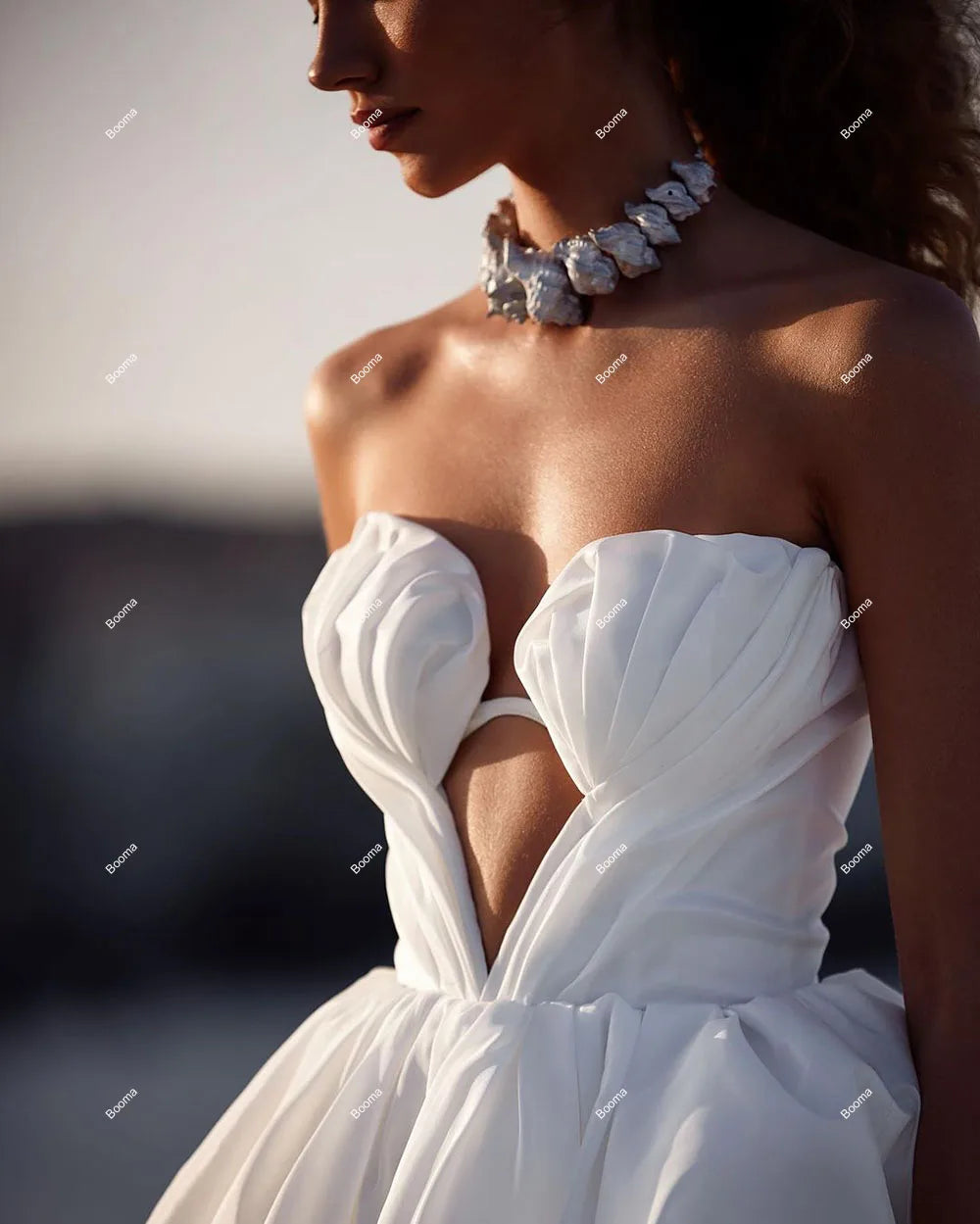 Einfache elegante kurze Brautkleider trägerloser Ballkleider Meerjungfrau Brides Abendkleider für Frauen Party Cocktailkleider