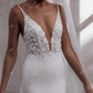 Booma – robe De mariée sirène en Satin, col en v, bretelles élégantes, dos nu, robe De mariée pour femmes