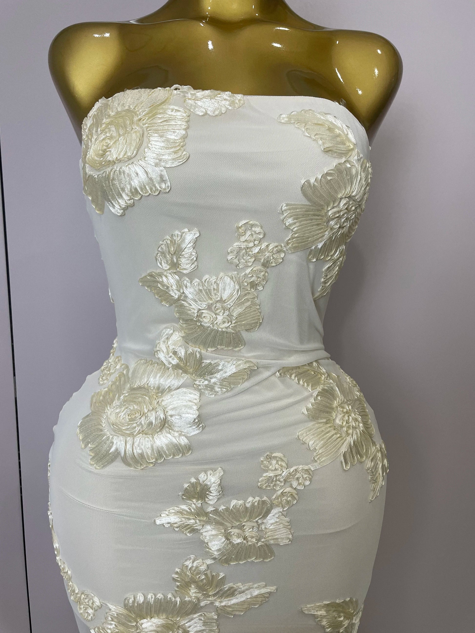 Top Quality Women Sexy Strapless Embroidery Floor-length Maxi Dress Celebrate Evening Party Prom Cocktail Outfit