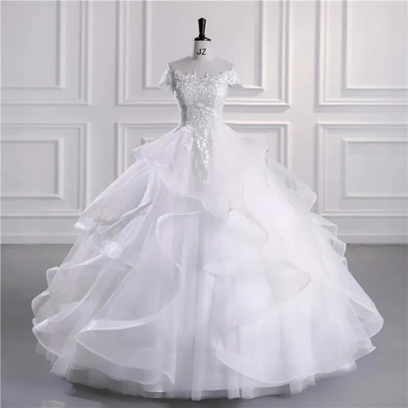 Sweet Wedding Dresses Classic Wedding Gown Luxury Lace Vestido De Noiva Real Photo Robe De Mariee Plus Size