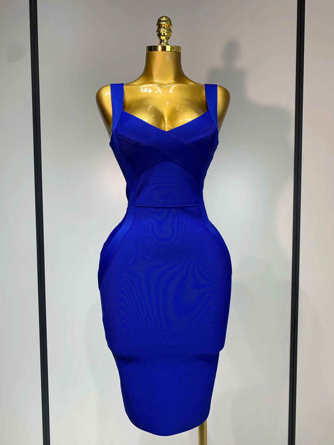 Women Sexy Celebrity Elegant Blue Bodycon Stretch Bandage Dress Nightclub Party Dress Luxury Birthday Vestidos Blue
