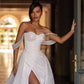 Seksi Glitter Mermaid Dress Wedding Side Split Gaun Pengantin Kekpas