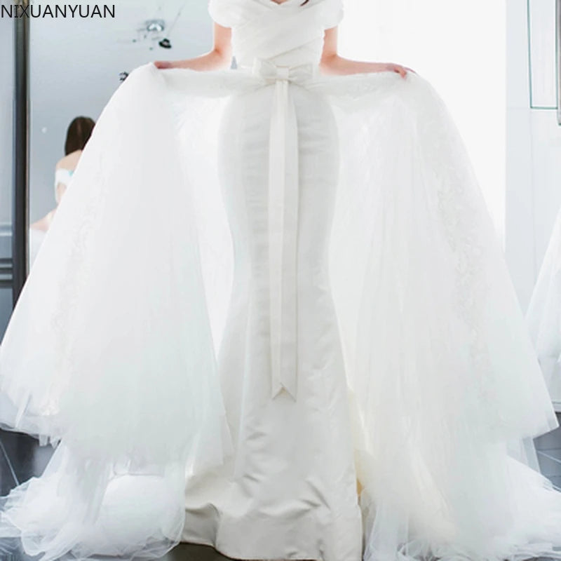 Detachable Tulle Overskirt Skirt Elastic Waist Bridal Overlay Wedding Skirt Long Tulle Over Maxi Party Skirt Train