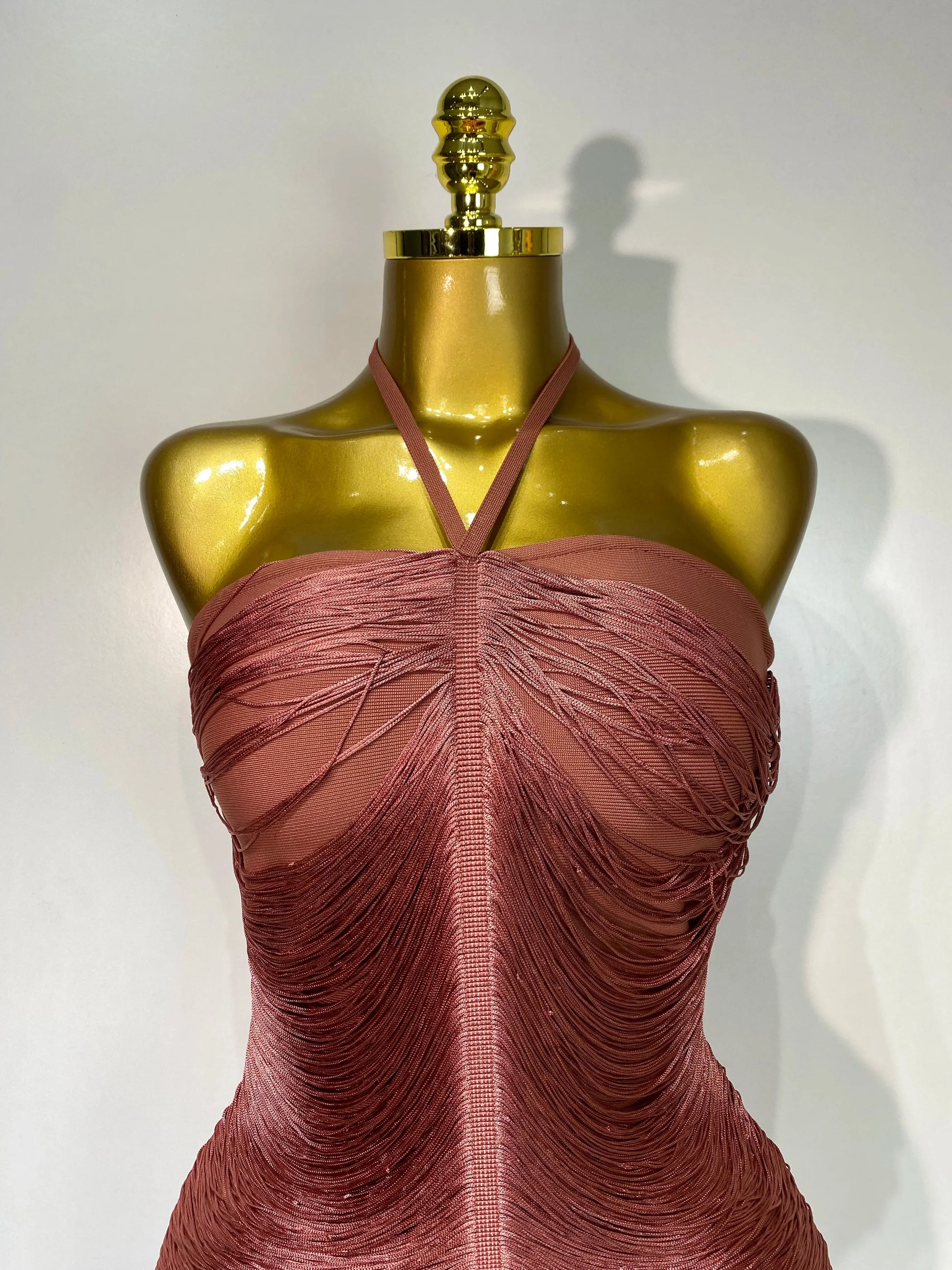 Women Sexy Celebrity Backless Halter Tassel Bodycon Bandage Dress Elegant Celebirty Evening Party Luxury Birthday Dress