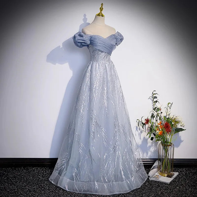 Robe de mariée Maxi à manches bouffantes, tenue longue élégante pour soirée de bal, robes d'été pour femmes, Style Hepburn