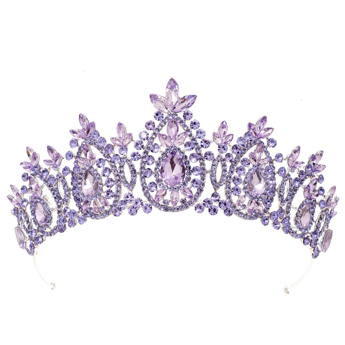 Baroque Crystal Crowns For Women Princess Queen Bridal Tiara Crown For Wedding Headdress Party Prom Bride Hair Jewelry Headpiece Blue white zinc plated