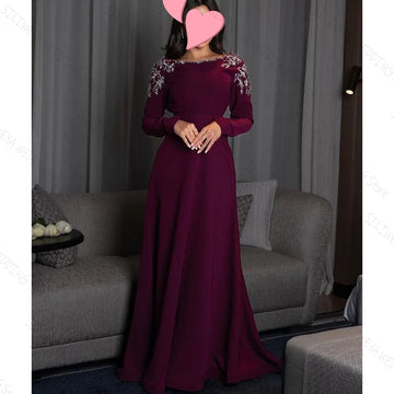 Elegant Vintage Purple Evening Dresses Sequins Beads Crystal Backless Formal Occasion Prom Dress Party Gowns as picture