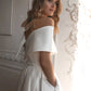 White Satin Prom Dresses Off the Shoulder A-line vestidos de noche Elegant Sleeveless Ankle-Length Formal Evening