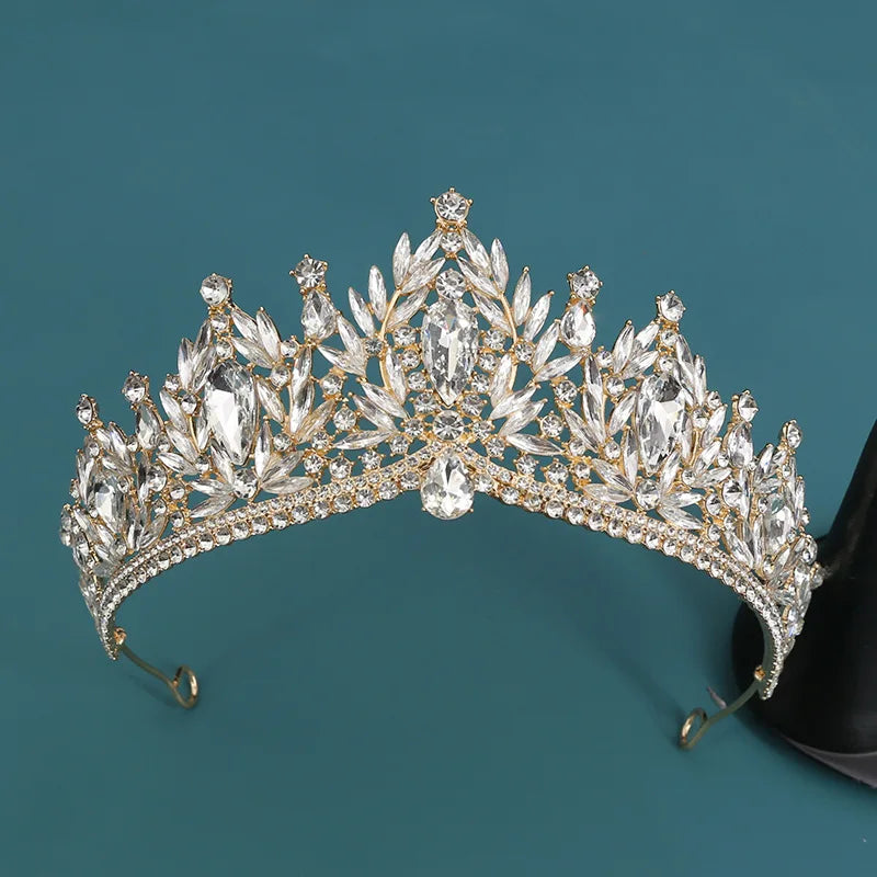 Baroque Crowns And Tiaras For Women Crystal Queen Princess Bridal Crown For Wedding Hair Accessories Party Prom Hair Jewelry as picture 2