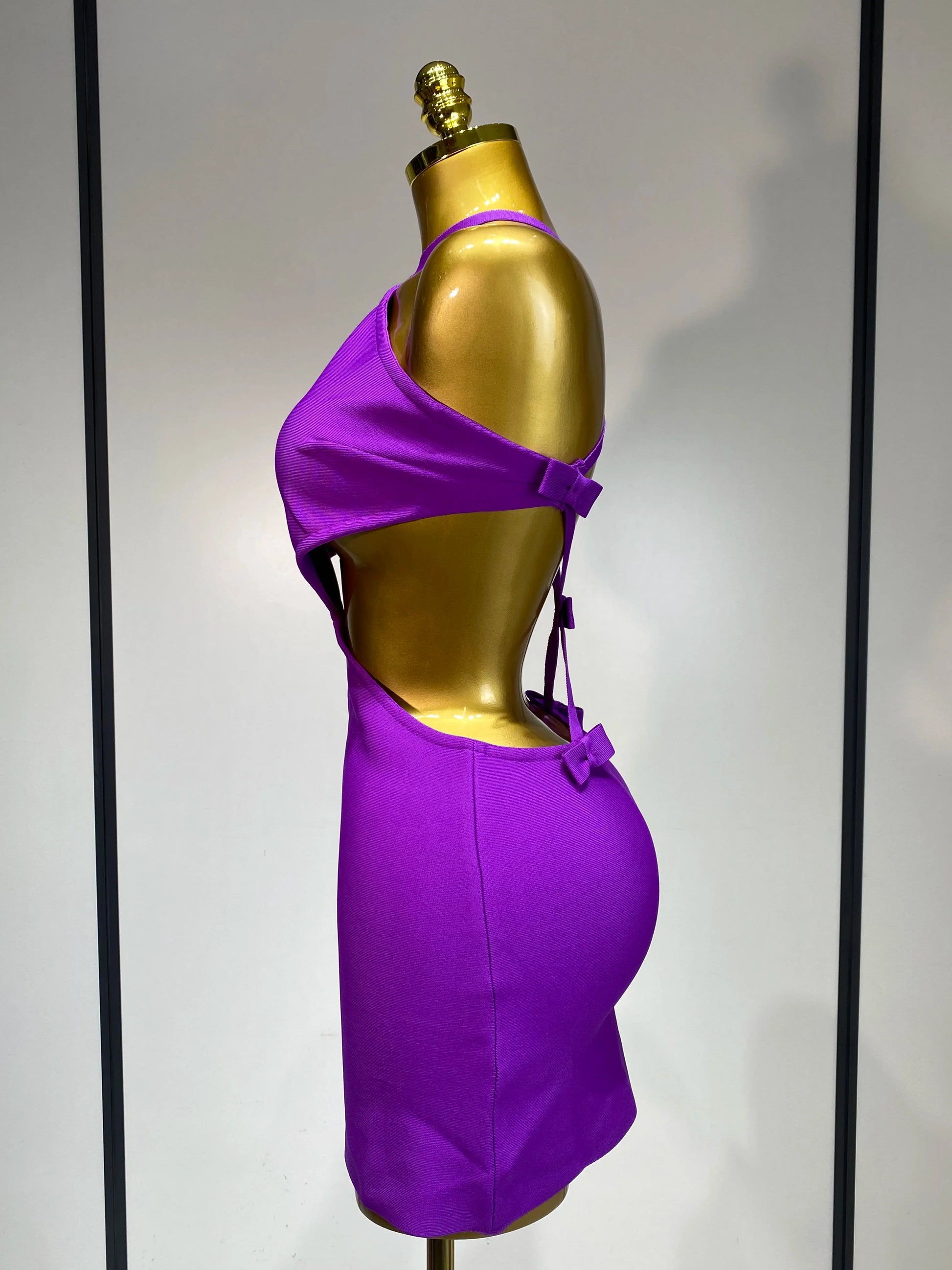 Women Sexy Backless Cut Out Bow Tie Mini Bodycon Bandage Dress Celebirty Elegant Evening Party Luxury Birthday Dresses