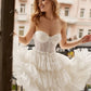 Tiered Lace A-Line Short Wedding Dresses Sweetheart Sleeveless Brides Party Gowns for Women Corest Bridals Evening Dress