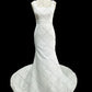 Gaun pengantin duyung duyung yang mudah di belakang tanpa tali leher elegan tali leher persegi jubah de Mariee pengantin gaun pengantin