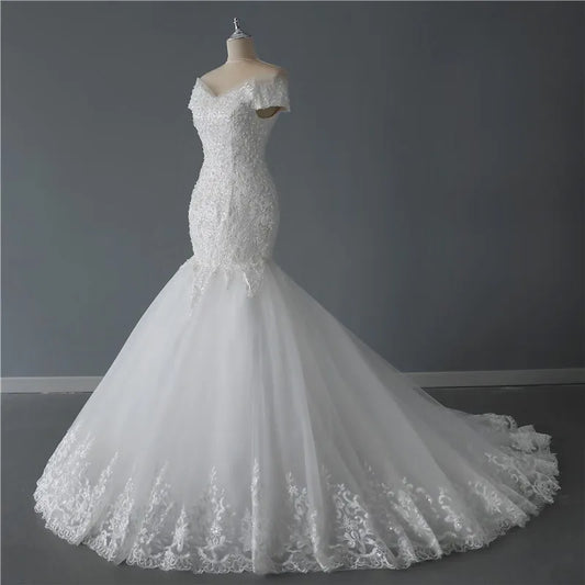 Gryffon Brautkleider Meerjungfrau Kleid Luxus Spitze Trompete Hochzeitskleid Elegante Robe de Mariee Real Photo Vestido de Noiva